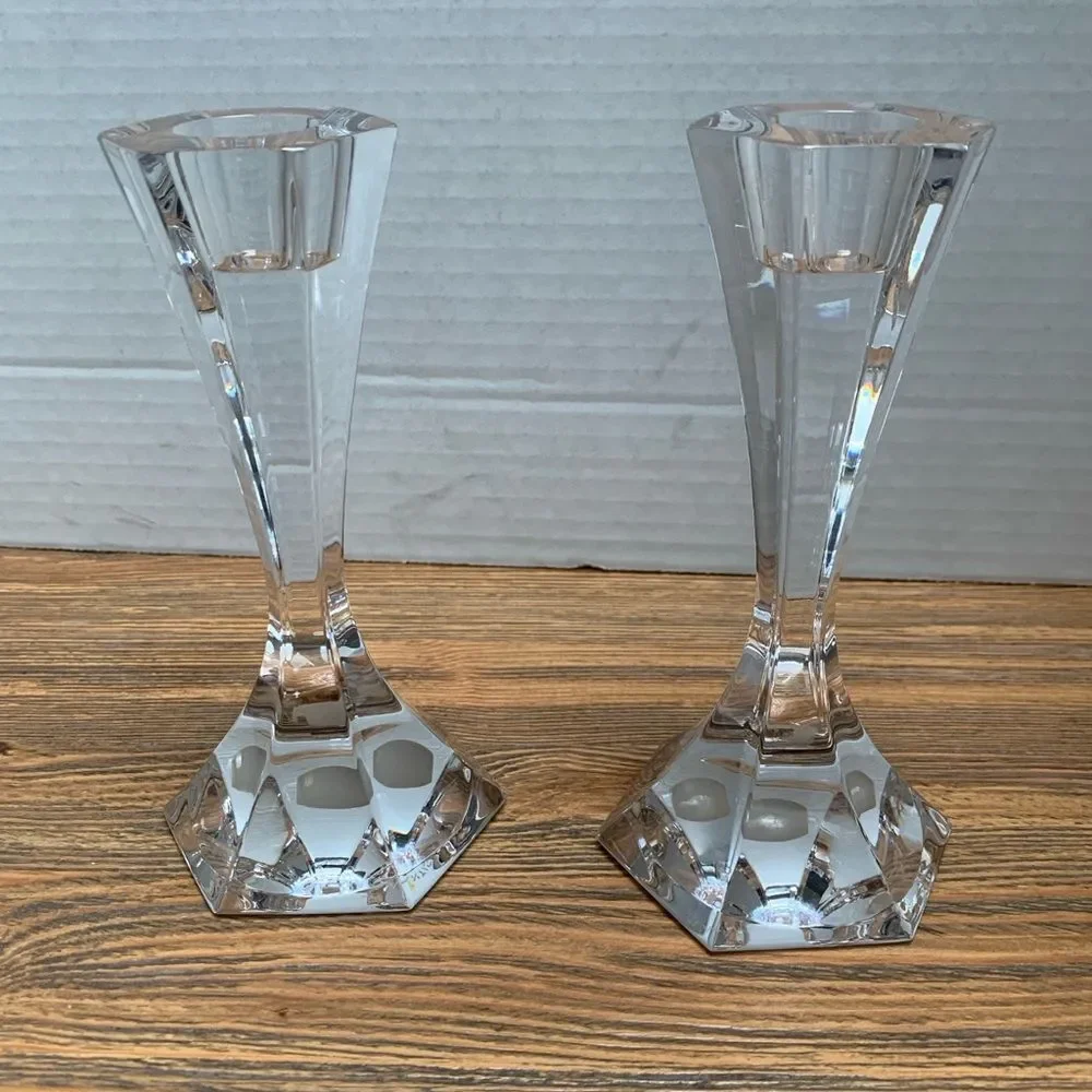 Atlantis Crystal Candle Holders Elegant Home Accents